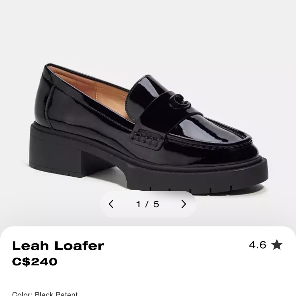 Coach Patent Black Loafers